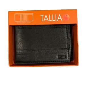 Tallia Men's Bi-Fold Wallet in Black New Flawed